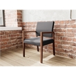 Pemberly Row Waiting Reception Guest Chair Wood Frame in Black