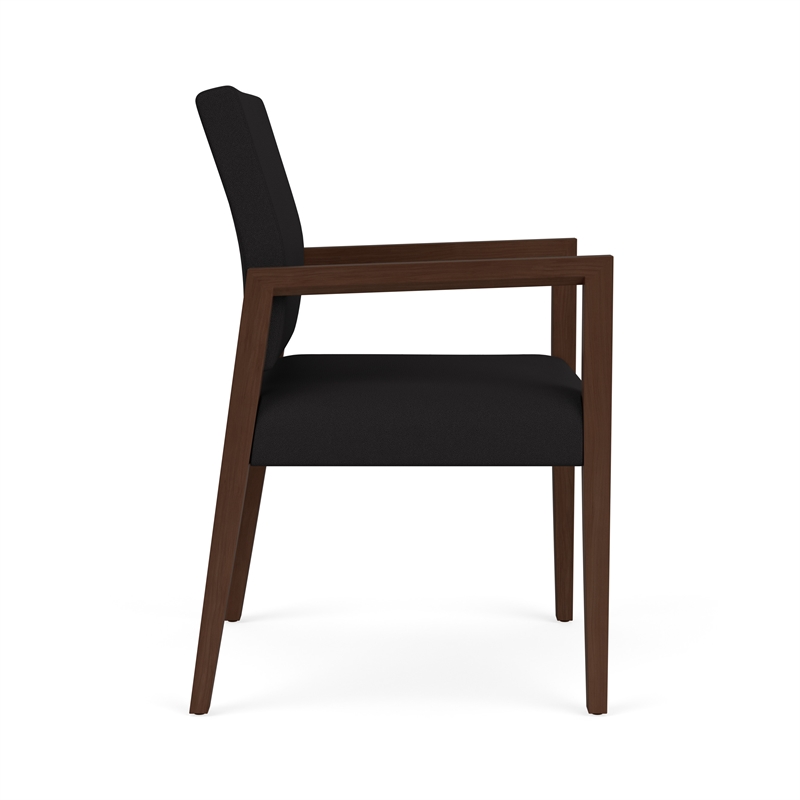 Pemberly Row Waiting Reception Guest Chair Wood Frame in Black