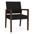 Pemberly Row Waiting Reception Guest Chair Wood Frame in Black