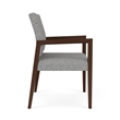 Pemberly Row Waiting Reception Wide Guest Chair Wood Frame in Gray