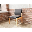 Pemberly Row Waiting Reception Armless Guest Chair Wood Frame in Black