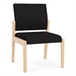Pemberly Row Waiting Reception Armless Guest Chair Wood Frame in Black