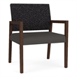 Pemberly Row Waiting Reception Wide Guest Chair Wood Frame in Gray