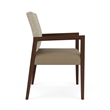Pemberly Row Waiting Reception Wide Guest Chair Wood Frame in Brown