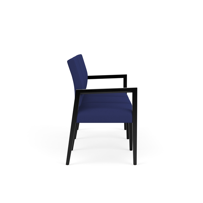 Pemberly Row Waiting Reception 3 Seat Tandem Seating No Center Arms in Blue