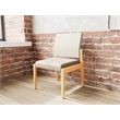 Pemberly Row Waiting Reception Armless Guest Chair Wood Frame in Brown