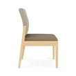 Pemberly Row Waiting Reception Armless Guest Chair Wood Frame in Brown