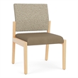 Pemberly Row Waiting Reception Armless Guest Chair Wood Frame in Brown