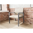 Pemberly Row Waiting Reception Wide Guest Chair Wood Frame in Brown