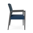 Pemberly Row Waiting Reception Wide Guest Chair Wood Frame in Blue