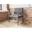 Pemberly Row Waiting Reception Wide Guest Chair Wood Frame in Gray