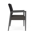 Pemberly Row Waiting Reception Wide Guest Chair Wood Frame in Gray
