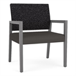 Pemberly Row Waiting Reception Wide Guest Chair Wood Frame in Gray