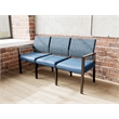 Pemberly Row Waiting Reception 3 Seat Tandem Seating No Center Arms in Blue