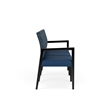 Pemberly Row Waiting Reception 3 Seat Tandem Seating No Center Arms in Blue