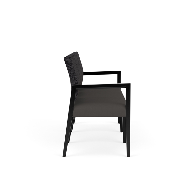 Pemberly Row Waiting Reception 3 Seat Tandem Seating No Center Arms in Gray