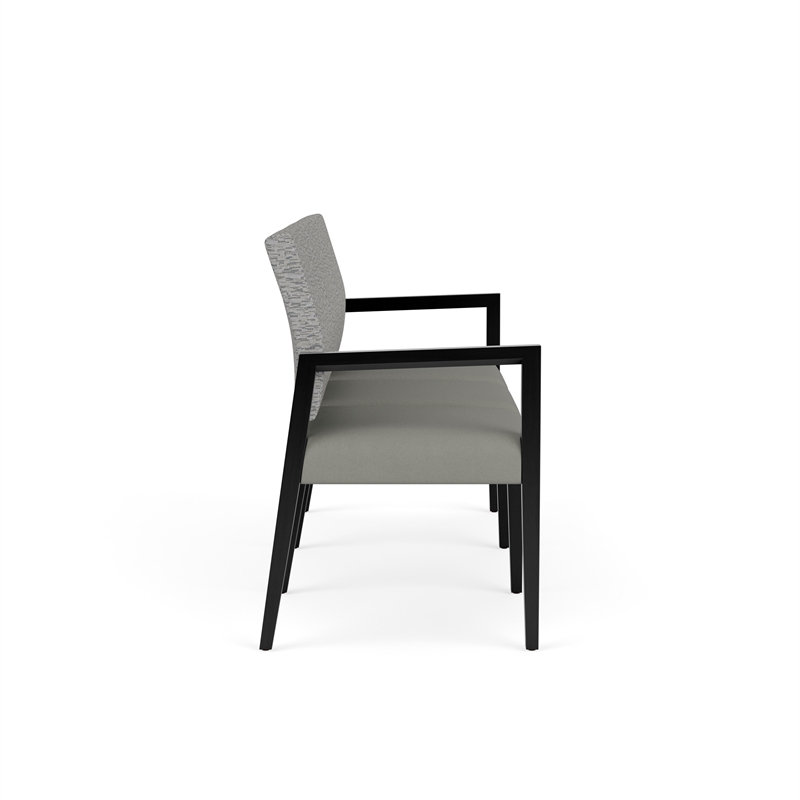 Pemberly Row Waiting Reception 3 Seat Tandem Seating No Center Arms in Gray