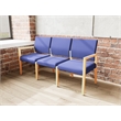 Pemberly Row Waiting Reception 3 Seat Tandem Seating No Center Arms in Blue