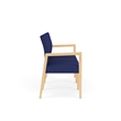 Pemberly Row Waiting Reception 3 Seat Tandem Seating No Center Arms in Blue
