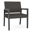 Pemberly Row Waiting Reception Wide Guest Chair Wood Frame in Gray