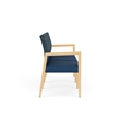 Pemberly Row Waiting Reception 3 Seat Tandem Seating No Center Arms in Blue
