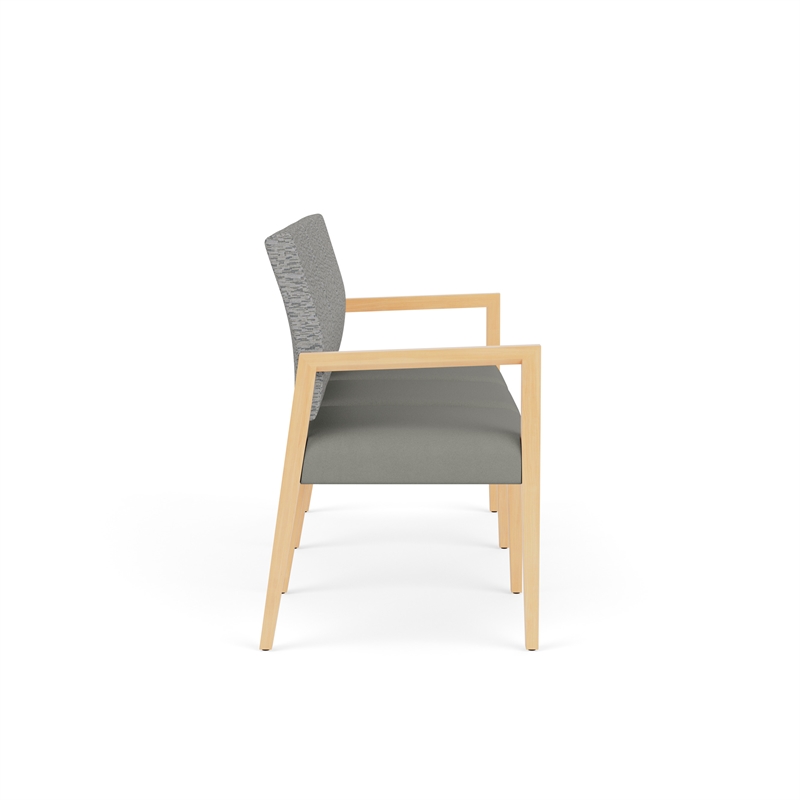 Pemberly Row Waiting Reception 3 Seat Tandem Seating No Center Arms in Gray