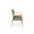 Pemberly Row Waiting Reception 3 Seat Tandem Seating No Center Arms in Gray