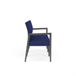 Pemberly Row Waiting Reception 3 Seat Tandem Seating No Center Arms in Blue