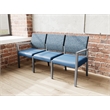 Pemberly Row Waiting Reception 3 Seat Tandem Seating No Center Arms in Blue
