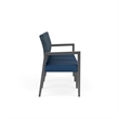 Pemberly Row Waiting Reception 3 Seat Tandem Seating No Center Arms in Blue
