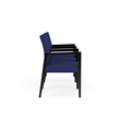 Pemberly Row Waiting Reception 3 Seat Tandem Seating Wood Frame in Blue