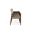Pemberly Row Waiting Reception 3 Seat Tandem Seating Wood Frame in Brown