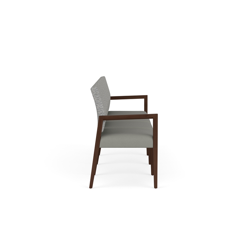 Pemberly Row Waiting Reception 4 Seat Tandem Seating No Center Arms in Gray