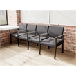 Pemberly Row Waiting Reception 4 Seat Tandem Seating Wood Frame in Black