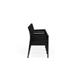 Pemberly Row Waiting Reception 4 Seat Tandem Seating Wood Frame in Black