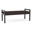 Pemberly Row Waiting Reception 2 Seat Bench Wood Frame in Brown