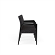 Pemberly Row Waiting Reception 3 Seat Tandem Seating Wood Frame in Black