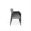 Pemberly Row Waiting Reception 3 Seat Tandem Seating Wood Frame in Gray