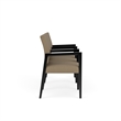 Pemberly Row Waiting Reception 3 Seat Tandem Seating Wood Frame in Brown