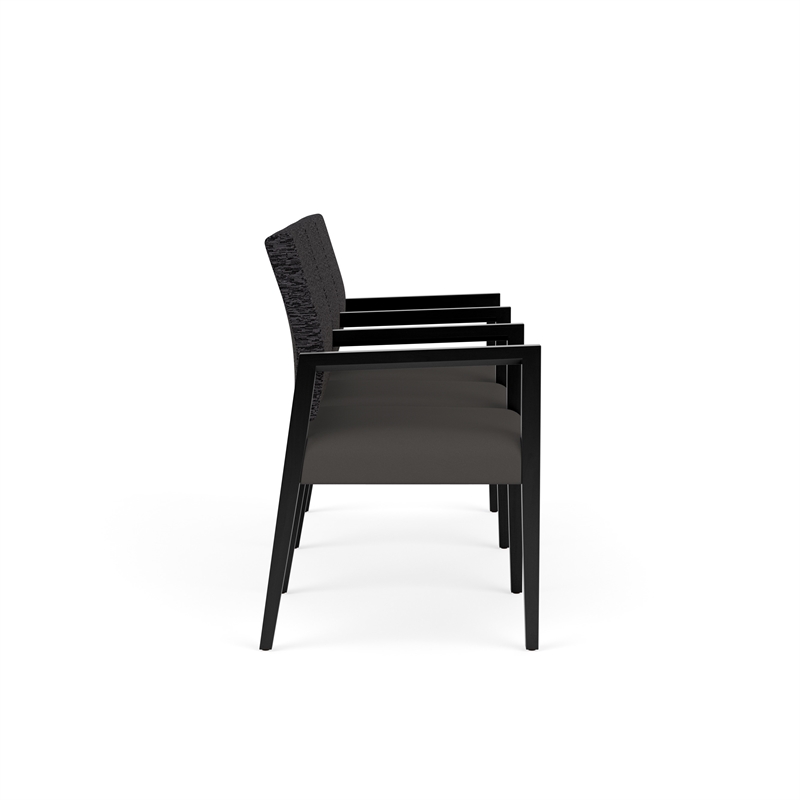 Pemberly Row Waiting Reception 3 Seat Tandem Seating Wood Frame in Gray