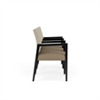 Pemberly Row Waiting Reception 3 Seat Tandem Seating Wood Frame in Brown