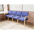 Pemberly Row Waiting Reception 4 Seat Tandem Seating No Center Arms in Blue