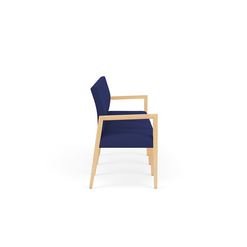 Pemberly Row Waiting Reception 4 Seat Tandem Seating No Center Arms in Blue