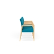 Pemberly Row Waiting Reception 4 Seat Tandem Seating Wood Frame in Teal