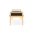 Pemberly Row Waiting Reception 2 Seat Bench Wood Frame in Brown