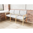 Pemberly Row Waiting Reception 3 Seat Tandem Seating Wood Frame in Gray