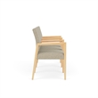 Pemberly Row Waiting Reception 3 Seat Tandem Seating Wood Frame in Beige