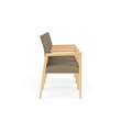 Pemberly Row Waiting Reception 3 Seat Tandem Seating Wood Frame in Brown