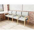 Pemberly Row Waiting Reception 4 Seat Tandem Seating Wood Frame in Gray