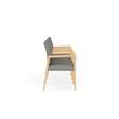 Pemberly Row Waiting Reception 4 Seat Tandem Seating Wood Frame in Gray